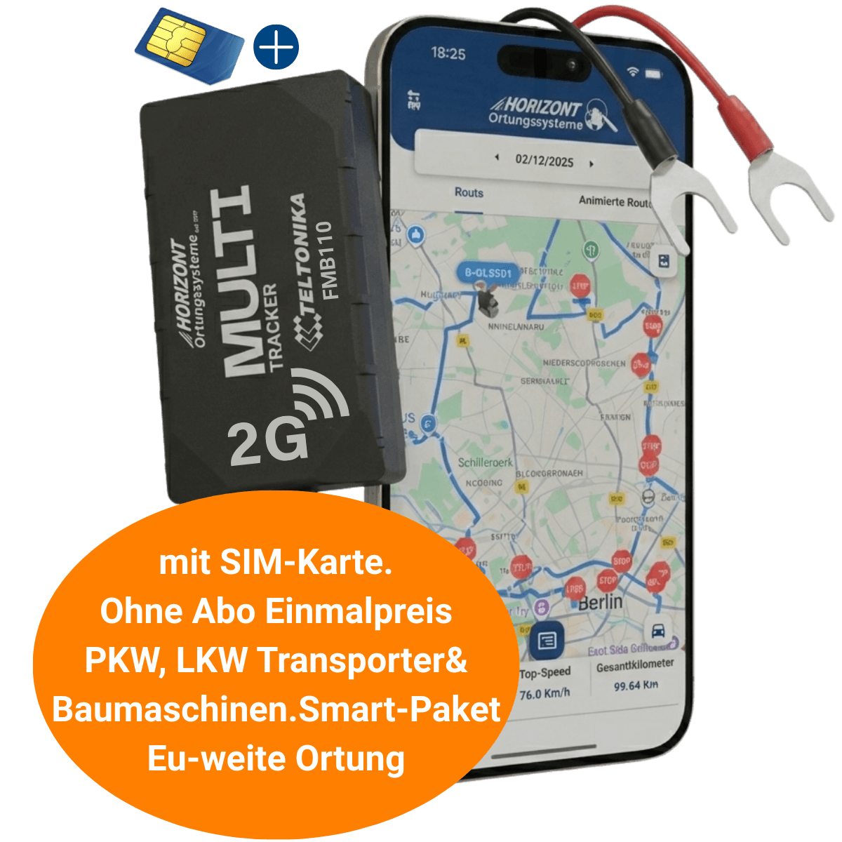 GPS Tracker ohne Abo – 2G für PKW, LKW & Wohnmobile | Teltonika FMB110 - GPS Tracker für Fahrzeuge
