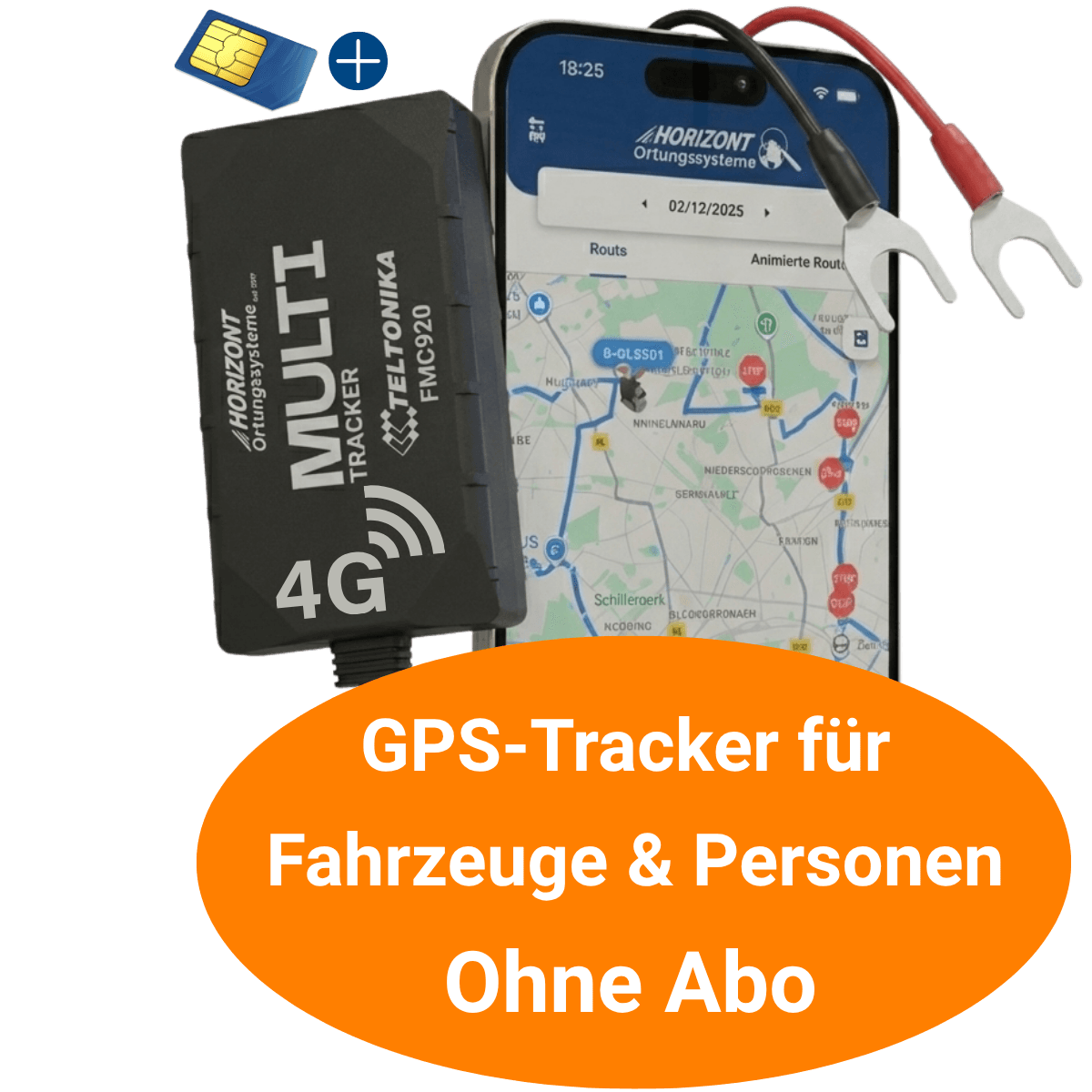 4G Festverbaut | ink.12 Monate Lizenz | 4G LTE für Fahrzeuge - GPS Tracker für Fahrzeuge