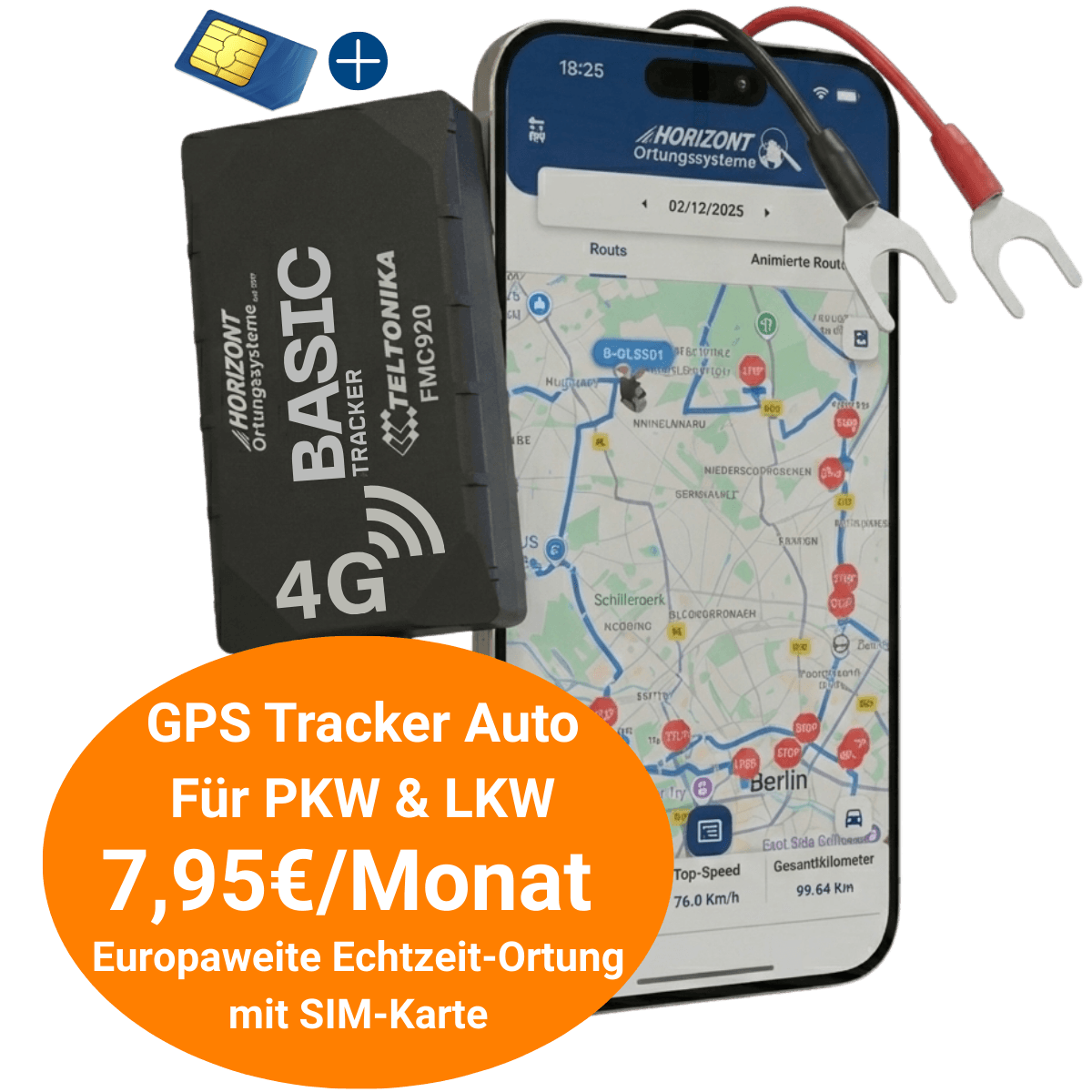 GPS Tracker Miete – 4G LTE Basic Model zur Miete | Teltonika FMC920 - GPS Tracker für Fahrzeuge