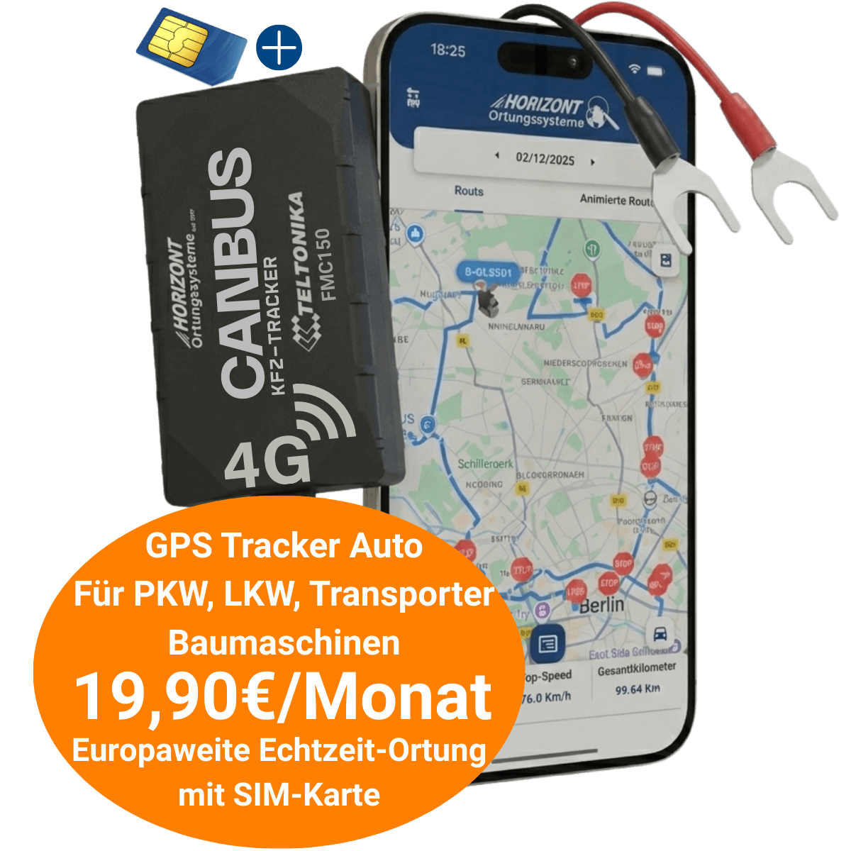 GPS Tracker mit CAN-Bus – 4G LTE für Flottenmanagement | Teltonika FMC150 - GPS Tracker für Fahrzeuge