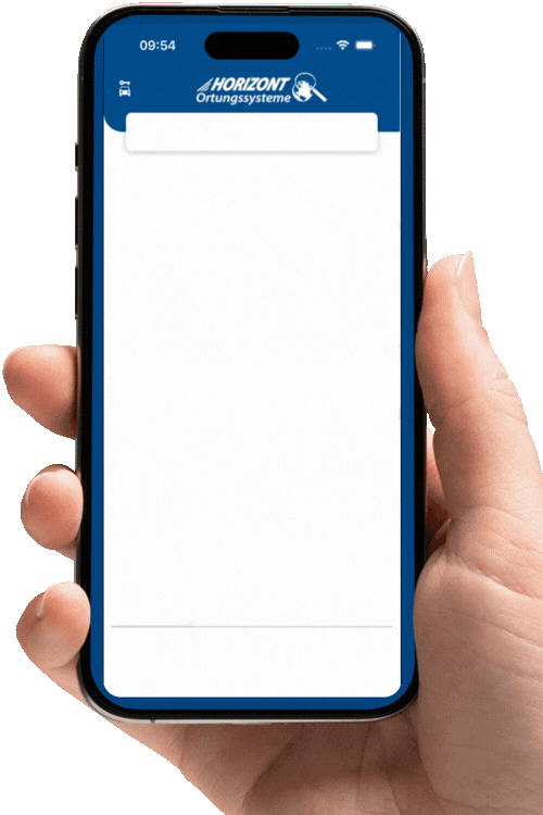 Horizont Fahrzeugortung App auf einem Smartphone